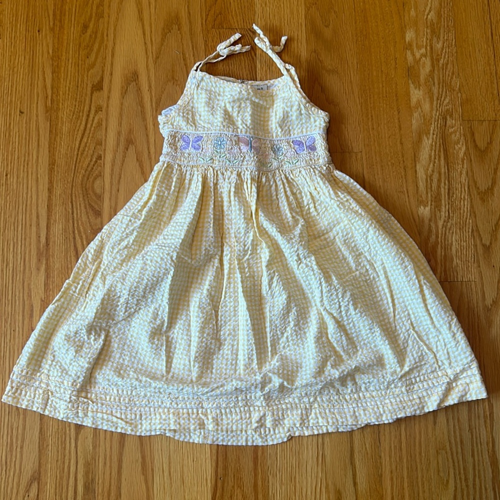 Yellow and white sundress, size kids 5